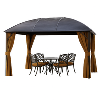 Aluminum Hardtop Gazebo Built to Shelter Year Round, 10x13 Curved Steel Roof, Privacy Curtains, All Season — product view 7