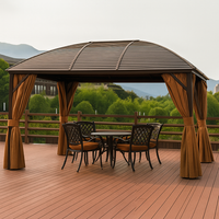 Aluminum Hardtop Gazebo Built to Shelter Year Round, 10x13 Curved Steel Roof, Privacy Curtains, All Season — product view 8
