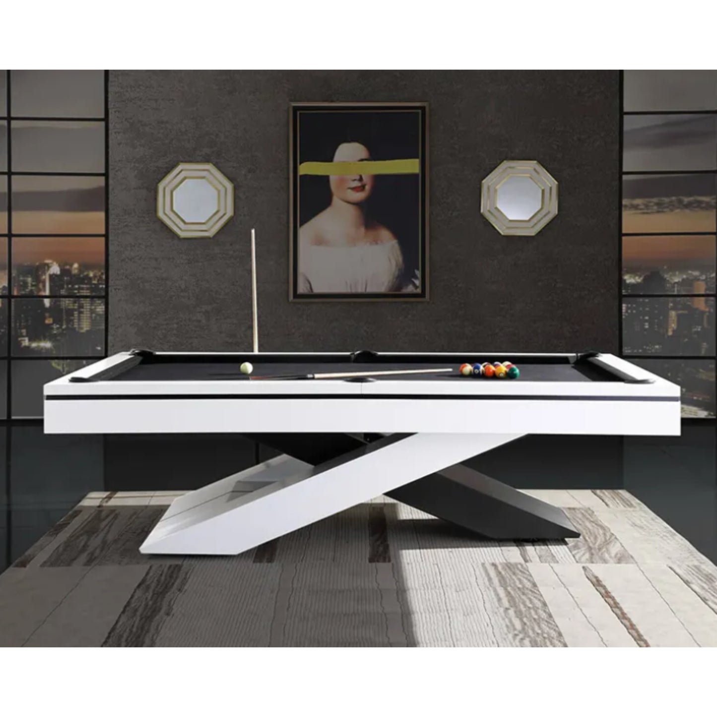 Meridian Atelier X-Frame 8-Foot Designer Pool Table — product view 2